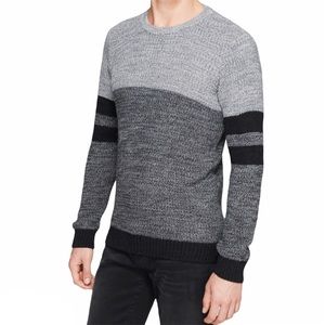 Zara Man Colorblock Sweater in Gray & Black | EUC